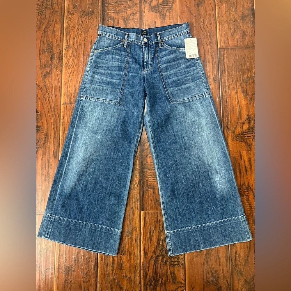 NWT Anthropologie Citizens of Humanity Size 28 Poise Wide-Leg Crop Jeans - Picture 10 of 12